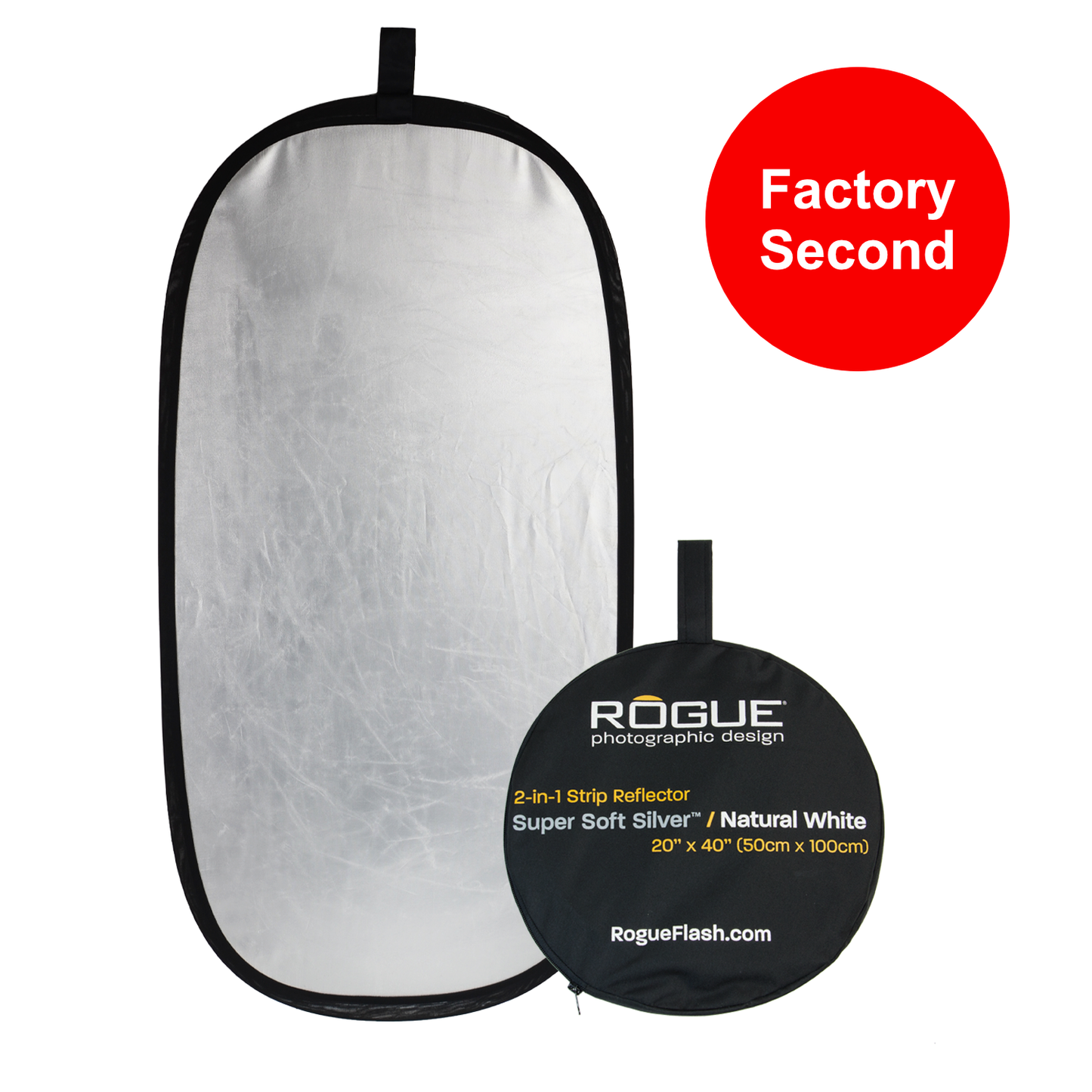 FACTORY SECOND:  Rogue 32” + 20x40" Super Soft Silver Reflector Set