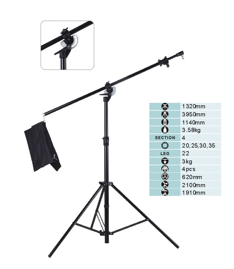Boom Light Stand with Casters