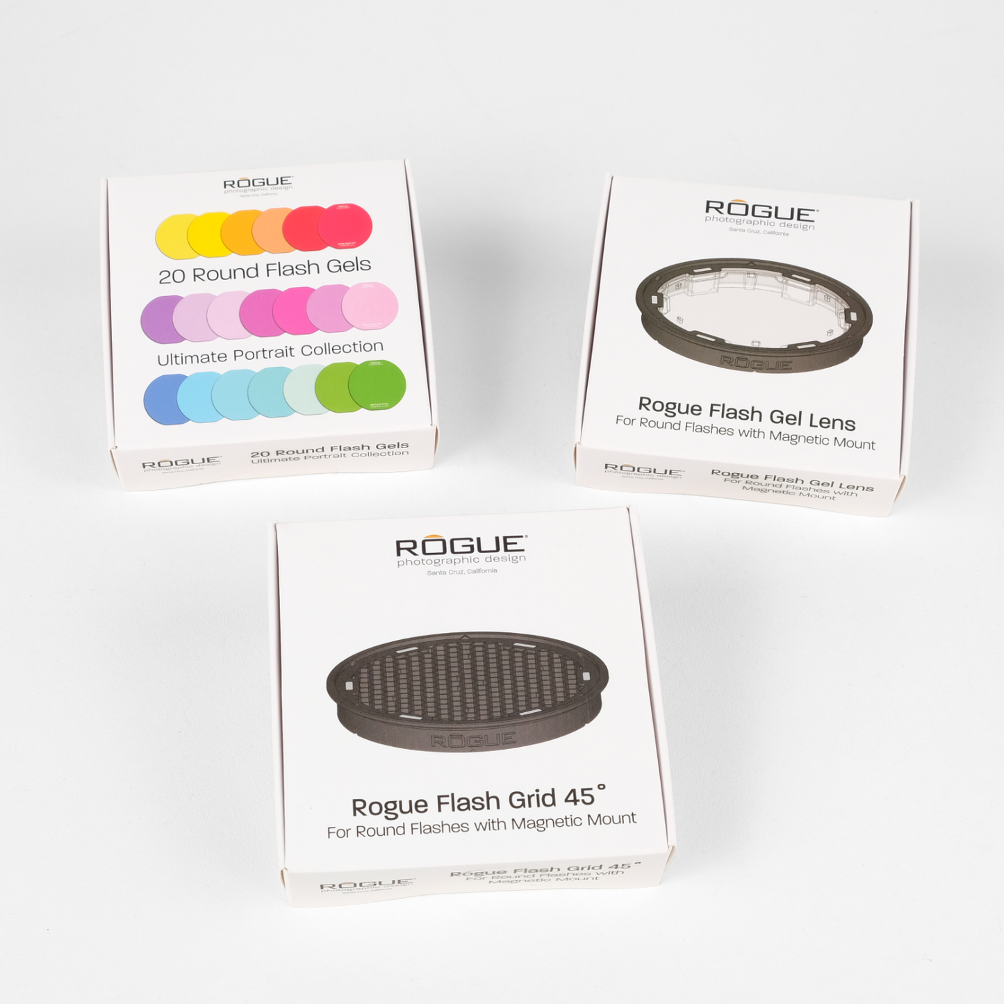 Rogue Flash Grid 45 + 20 Gel Kit + Gel Lens Bundle