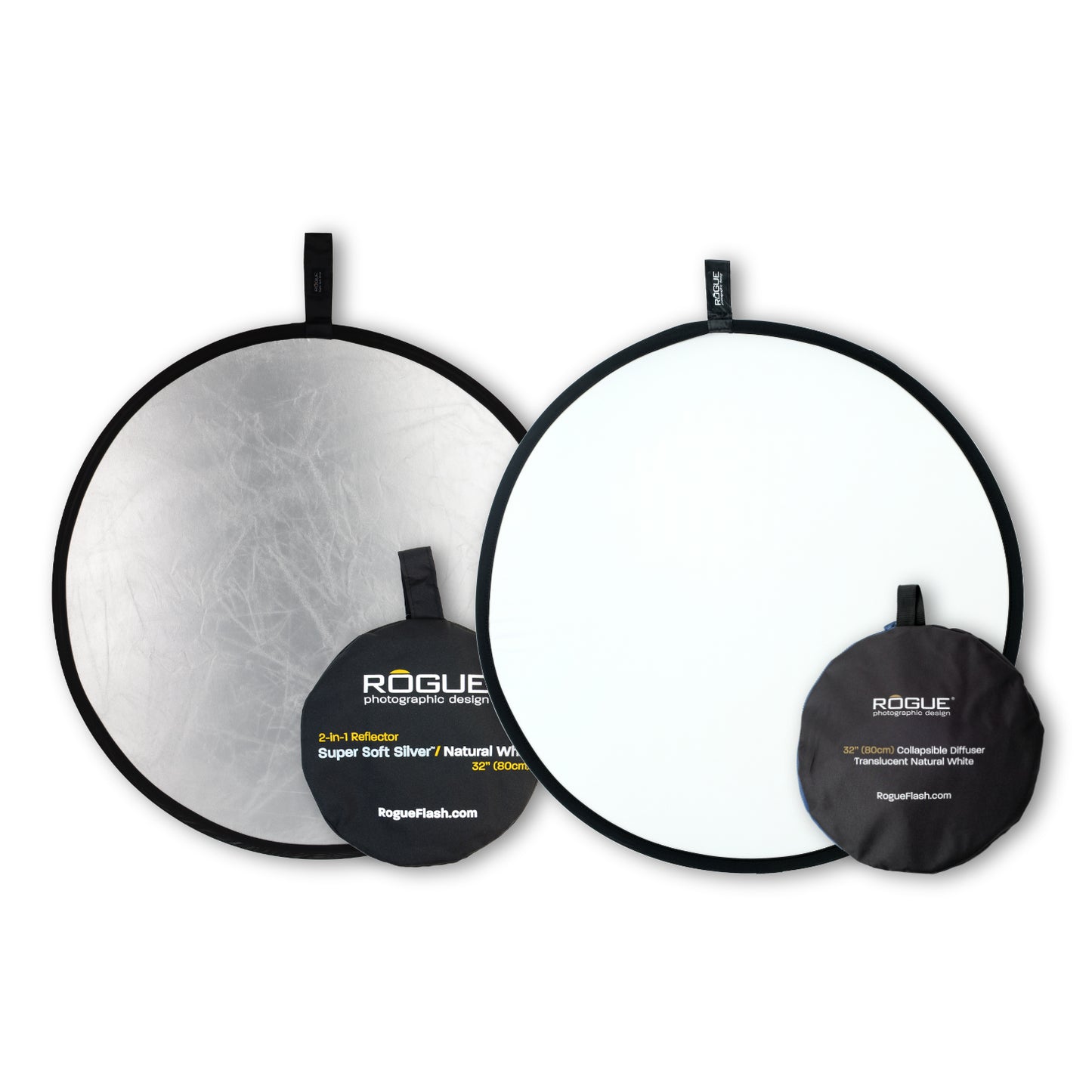Rogue 32” 2-in-1 Super Soft Silver Reflector + 32" Collapsible Diffuser