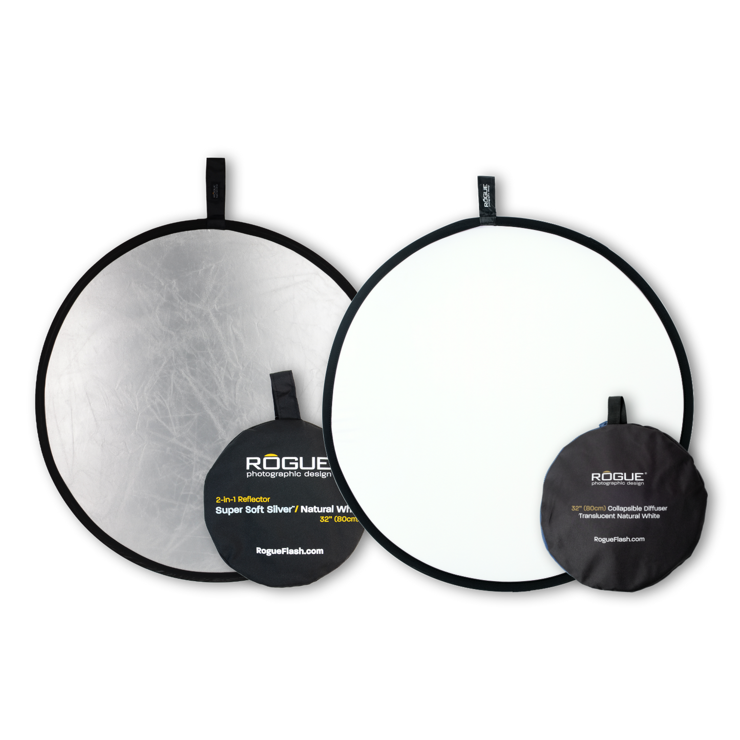 Rogue 32” 2-in-1 Super Soft Silver Reflector + 32" Collapsible Diffuser