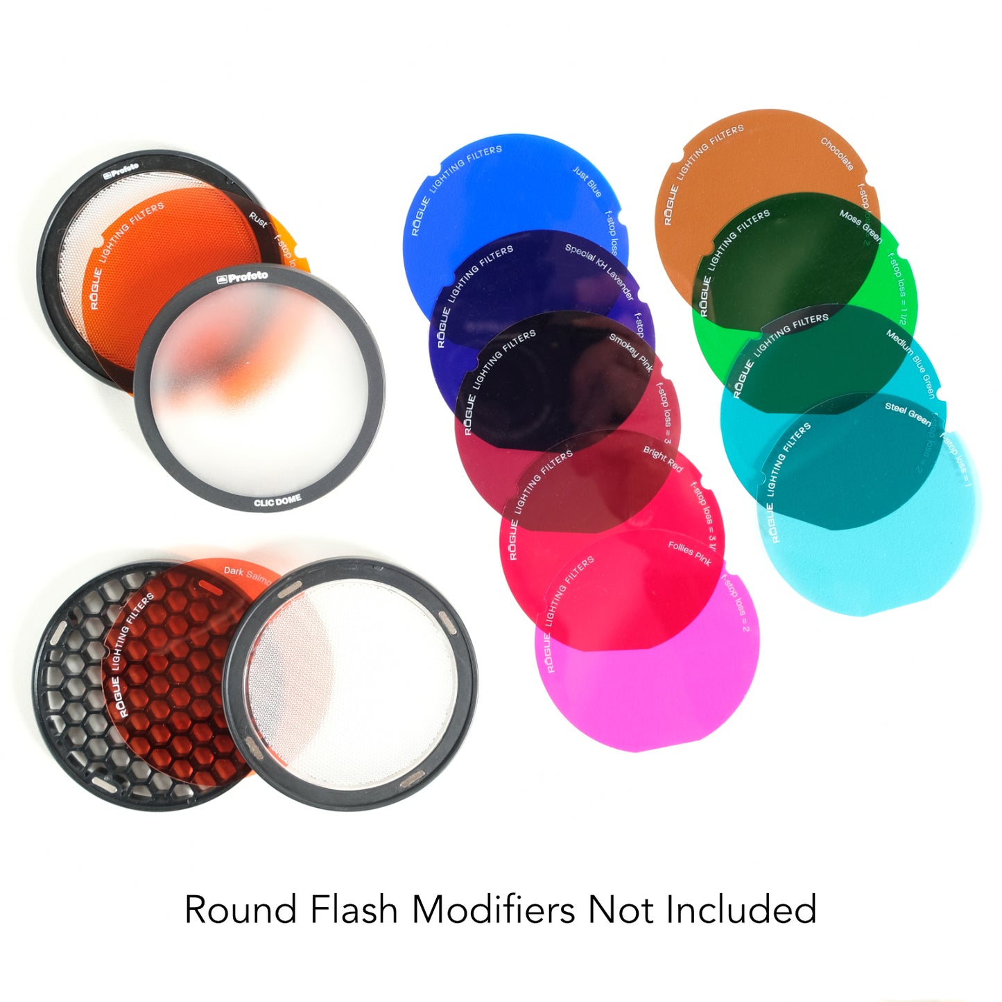 Rogue Grid Gels - Combo Filter Kit: Geles de iluminación para usar con los modificadores magnéticos Rogue Grid y Round Flash
