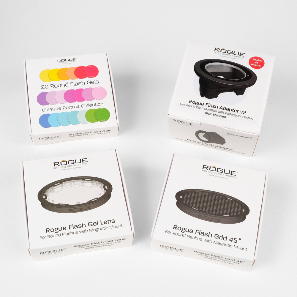 Rogue Flash Grid 45 + 20 Gel Kit + Gel Lens Bundle – Rogue