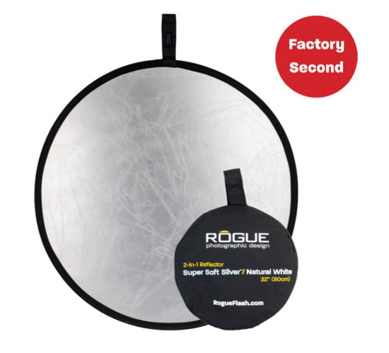 
                  
                    SEGUNDO DE FÁBRICA: Reflector plateado supersuave 2 en 1 de Rogue de 32" (80 cm)
                  
                