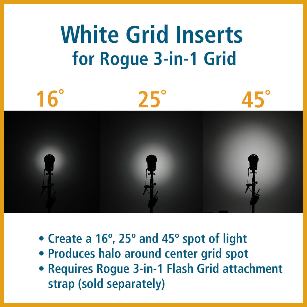 
                  
                    Rogue 3-in-1 Flash Grid with White Grid Inserts and 3-Gel Starter Set
                  
                