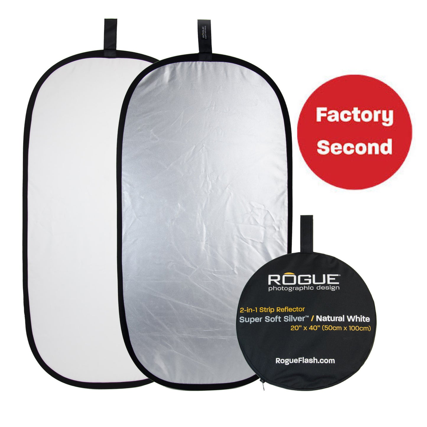 
                  
                    FACTORY SECOND : Rogue 32" + 20x40" 2-en-1 Super Soft Silver Reflector Set
                  
                