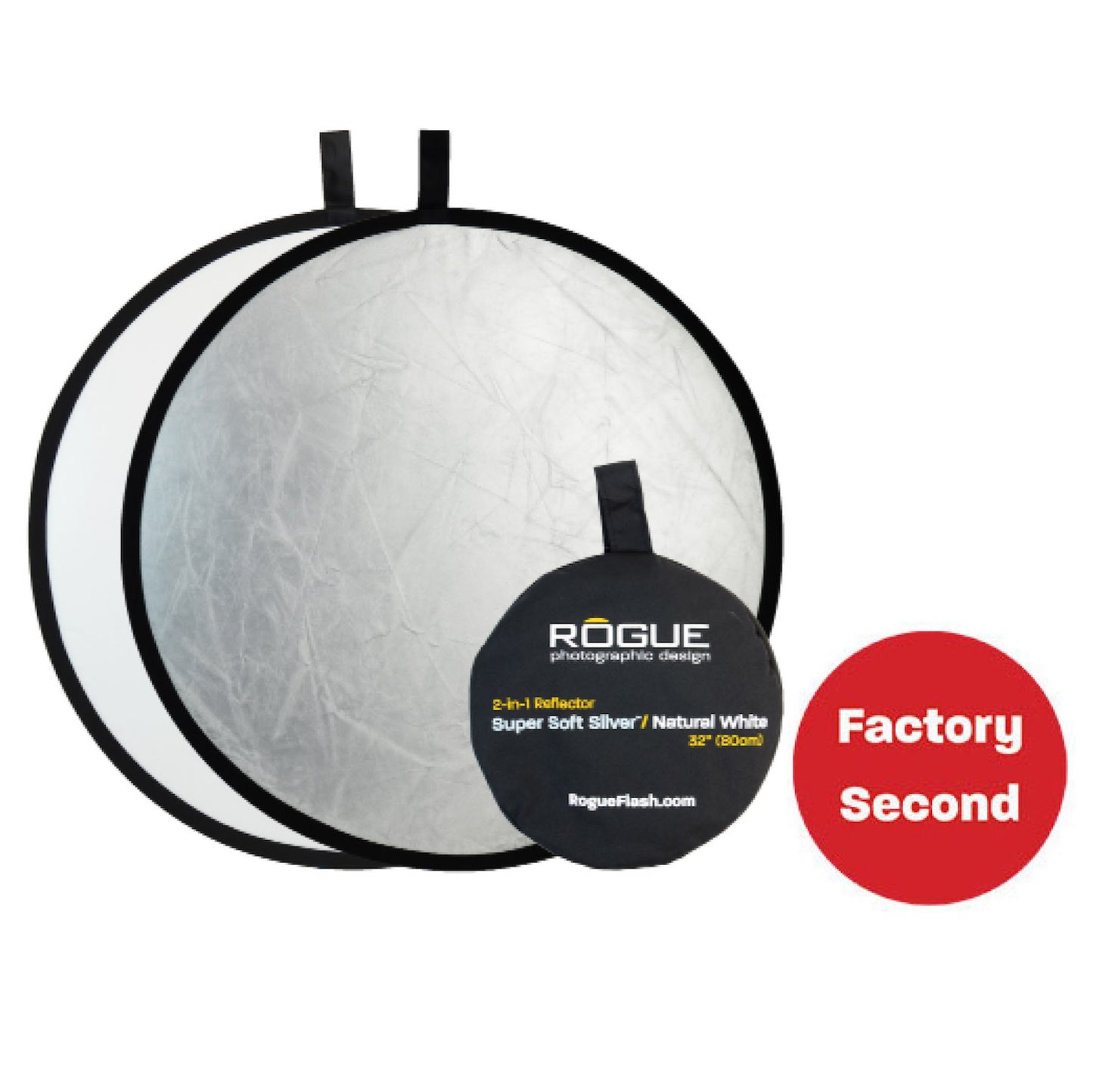 
                  
                    FACTORY SECOND:  Rogue 32” + 20x40" 2-in-1 Super Soft Silver Reflector Set
                  
                